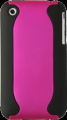 Two Piece Hard Plastic Case Apple iPhone 3GS Black and Hot Pink