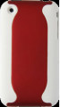 Two Piece Hard Plastic Case Apple iPhone 3GS White and Tropical Red