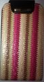 Leather Flip Case Smamsung Galaxy S 3 i9300  Multi Stripe Pink,  with 2 Credit Card Slots