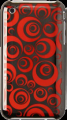 Painted Hard Plastic Case Apple iPhone 3GS Red Retro Swirl