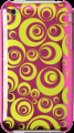 Painted Hard Plastic Case Apple iPhone 3GS Yellow Retro Swirl