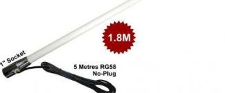 Boat whip Antennae,  1.8m white,  GSM900.