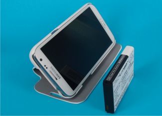 Extended Life Battery Samsung Galaxy Note 2 (N7100) White, 6200 mAh Li-ion, with bonus Flip Cover,  and battery cover