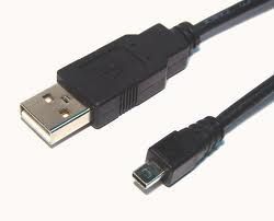 USB Data cable to Mini USB Connection,  1 meter Long
