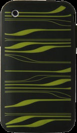 Soft Silicon Case Apple iPhone 3G/3GS Black and Green Stripe