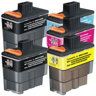 Brother LC-47 Compatible Inkjet Cartridge Set  5 Ink Cartridges - Brother MFC3240C