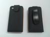 Leather Flip Case Apple iPhone 4,  4S Black with Swivel Belt Clip