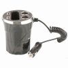 Car Charger Cup Holder Power Extender with Phone Cradle and Dual USB Sockets