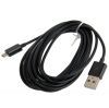 Data Cable USB to Micro USB, Suits Blackberry, LG, Motorola,  Samsung, (3M Long,  Black)