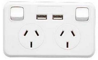 2 OUTLET GPO POWER POINT WITH 2X USB OUTLETS (JACKSON)