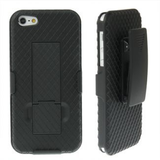 iPhone 5/5S,  2 piece Holster with Rotating Belt Clip and Hard plastic case with stand