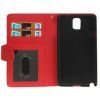 Leather Flip Book Case Samsung Galaxy Note 3, (N9000,  N9002,  N9005),  Red,  with Credit Card Slots and License Window