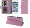 Book Style Leather Case for iPhone 5C, Pink with Credit Card Slots and License Window