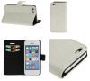 Book Style Leather Case for iPhone 5C, Crocodile Skin White with Credit Card Slots.