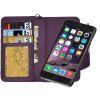 2 in 1 Separable Wallet Style Magnetic Flip PU Leather Case with Lanyard for iPhone 6(Purple)