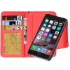 2 in 1 Separable Wallet Style Magnetic Flip PU Leather Case with Lanyard for iPhone 6(Red)