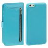 2 in 1 Separable Texture Wallet Style Flip Leather Case with Zip Pocket for iPhone 6(Blue)