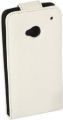 Leather Flip Case HTC One,  White