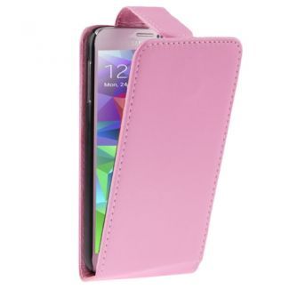 Deluxe Leather Flip Case Samsung Galaxy S5 (i9600),  Pink