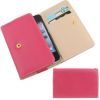 Wallet Style Leather Case Pink with Credit Card Slots and Note Holder,  125mm x 75 x 12mm  for iPhone 4, 4S,  Samsung Galaxy S 2 ,  Galaxy Gio,  Galaxy Y and others