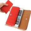 Wallet Style Leather Case Red with Credit Card Slots and Note Holder,  125mm x 75 x 12mm  for iPhone 4, 4S,  Samsung Galaxy S 2 ,  Galaxy Gio,  Galaxy Y and others