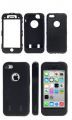 Tough Case  Apple iPhone 5C, Black,  2 Piece case with hard inner and soft Silicon outer