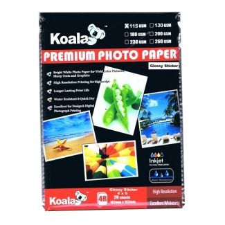 115gm A6 Sticker Glossy Photo Paper (20 Sheets) - Koala