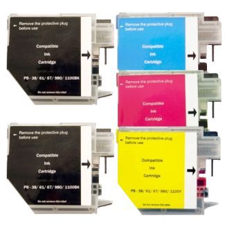 Brother LC-38 / LC-67 Compatible Inkjet Cartridge Set  5 Ink Cartridges - Brother MFC990CW